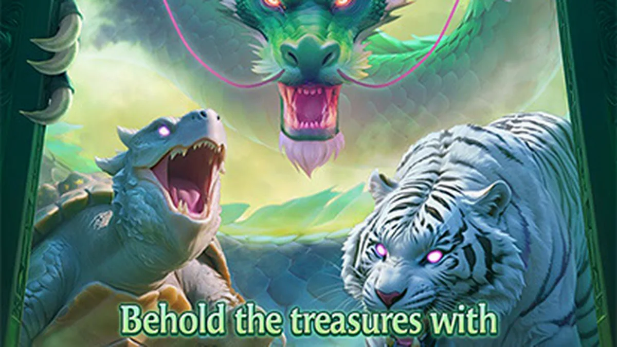 Tampilan visual slot Mythical Guardians dengan tema mitologi Tiongkok